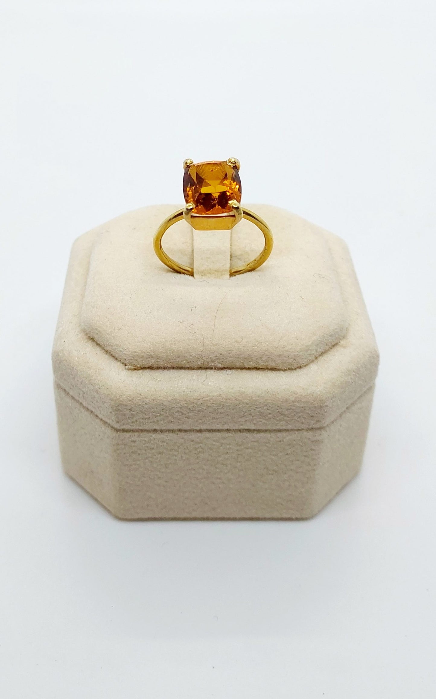 Anello argento dorato e quarzo giallo