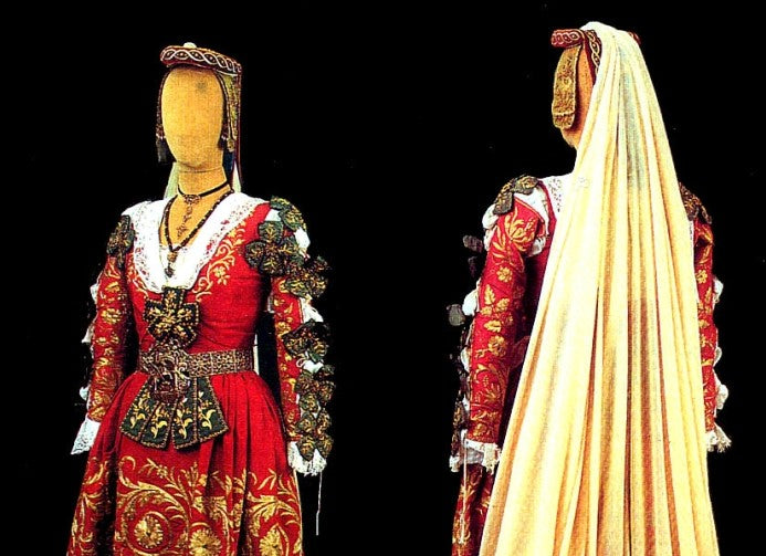 Cintura BREZI siciliano in argento con San Giorgio con corona e freccia lunga