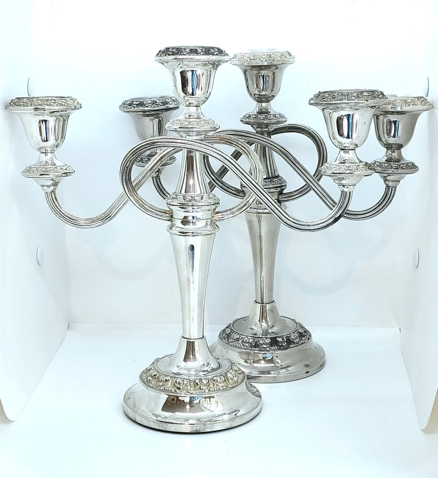 Coppia candelabri a 3 fiamme sheffield