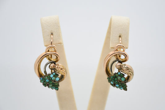 Orecchini antichi in oro 12 kt