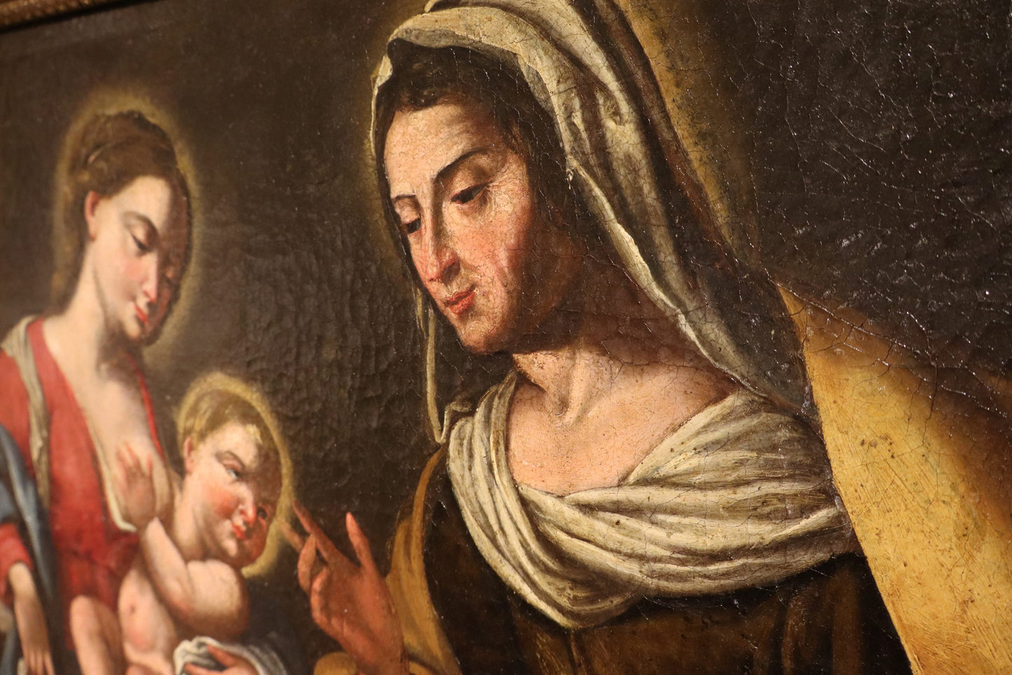 Quadro olio su tela Madonna con bambino XVII secolo