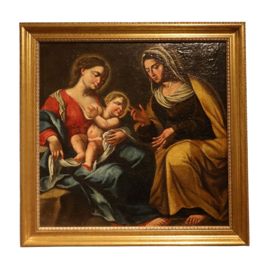 Quadro olio su tela Madonna con bambino XVII secolo